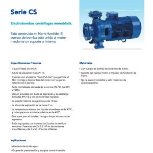 Bomba Centrífuga Speroni Caudal Trifásica 10 Hp Cs 40-200a