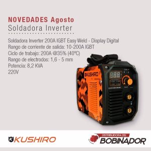 Soldadora Inverter 200a Igbt Kushiro Digital Anti Stick