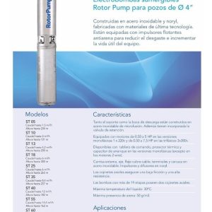 Bomba Sumergible Rotor Pump 1 Hp - St 4004 220v + 25m Cable