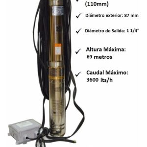 Bomba Sumergible Monofásica Czerweny 100qjd210 1 Hp + 30 Mts