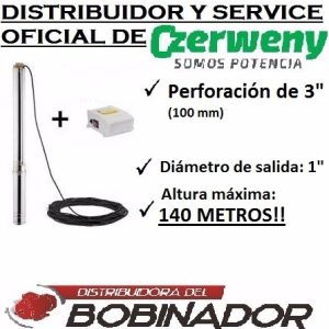 Bomba Sumergible Czerweny 1 Hp 220v 75qjd130 Pozo +40m Cable