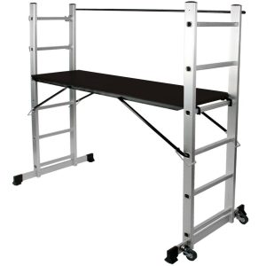 Escalera Andamio Kushiro Aluminio Reforzada C/ruedas 8 Esc