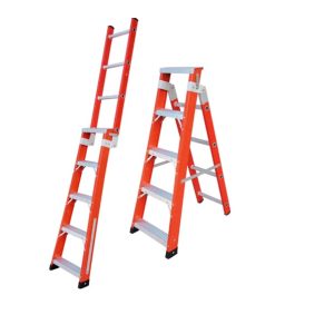 Escalera Dieléctrica Kushiro Doble Funcion 6x6 Escalones