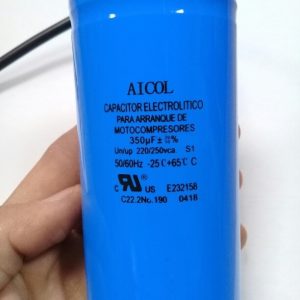 Capacitor De Arranque Aicol 350 Uf X 250 Vca Para Compresor