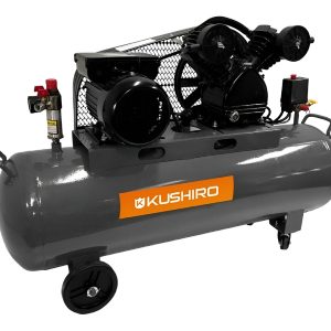 Compresor 3hp 90 Litros Monofasico Bicilindrico Kushiro Color Negro Fase Eléctrica Monofásica
