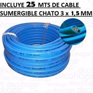 Cable Sumergible 25 Metros 3x1,5 Mm Con Empalme Incluído
