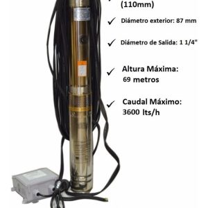 Bomba Sumergible Monofásica Czerweny 100qjd210 1 Hp + 35 Mts