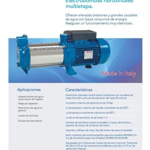 Bomba Centrifuga Multietapa Rs 80 T - 4 Hp Speroni Italiana